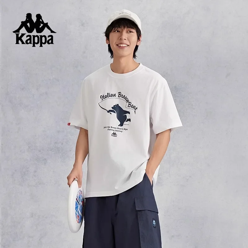 Kappa Pure Cotton Summer Sports Short-sleeved T-shirt For Men 2024 New Clothing Casual Top Women Luxury Brand Trend T-shirts Top