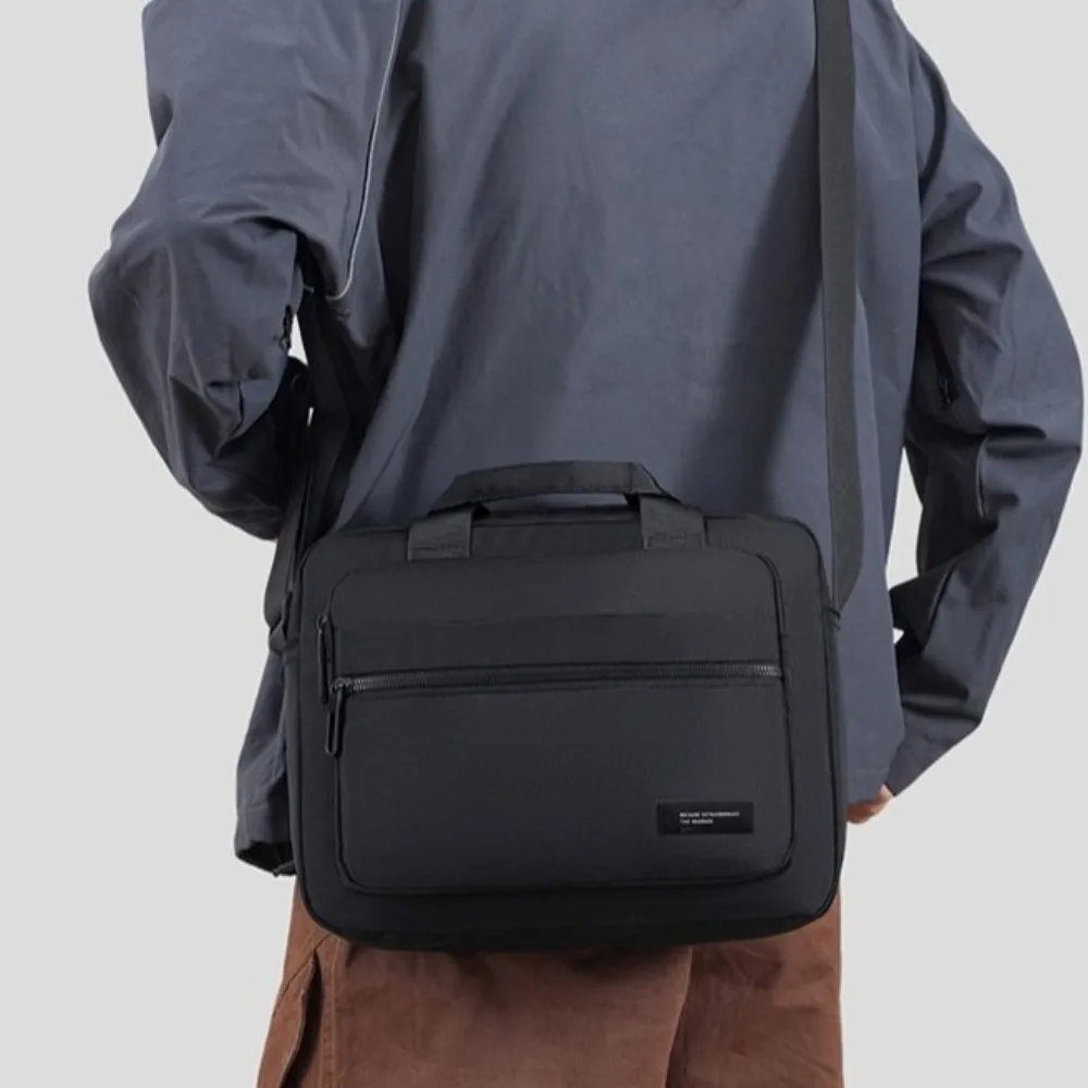 

Waterproof Oxford Briefcase Zipper Closure Large-capacity Business Briefcase Multiple Compartments Square Men's Crossbody Bag