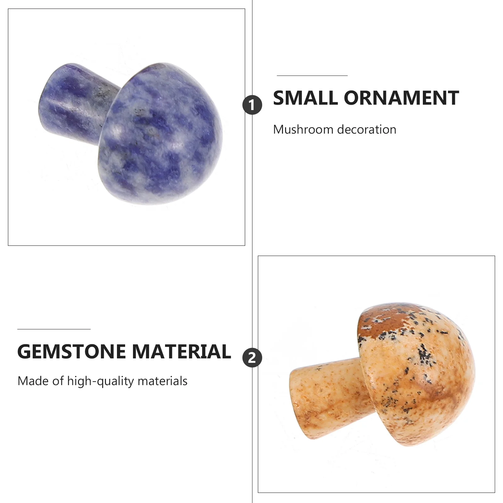

7Pcs Gemstone Mushrooms Simulation Durable Decorations for Garden Plant Pots Micro Landscape Bonsai Desk Ornament