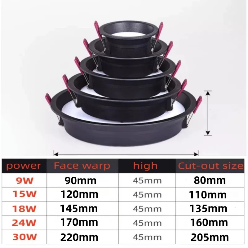 天井埋め込み型LEDライトパネル,ac110v-220v,15W,18W,24W,30W,正方形,円形,,1ユニット