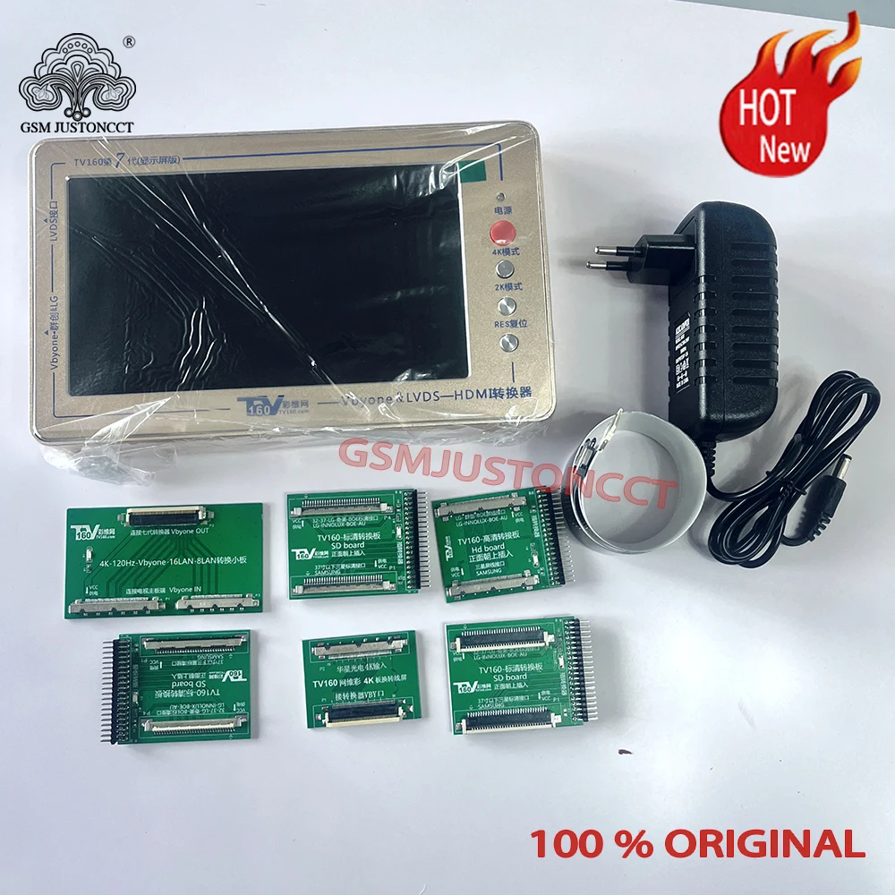 Тестер материнских плат 7-го поколения TV160 2026 для LED/LCD телевизоров с шестью адаптерами