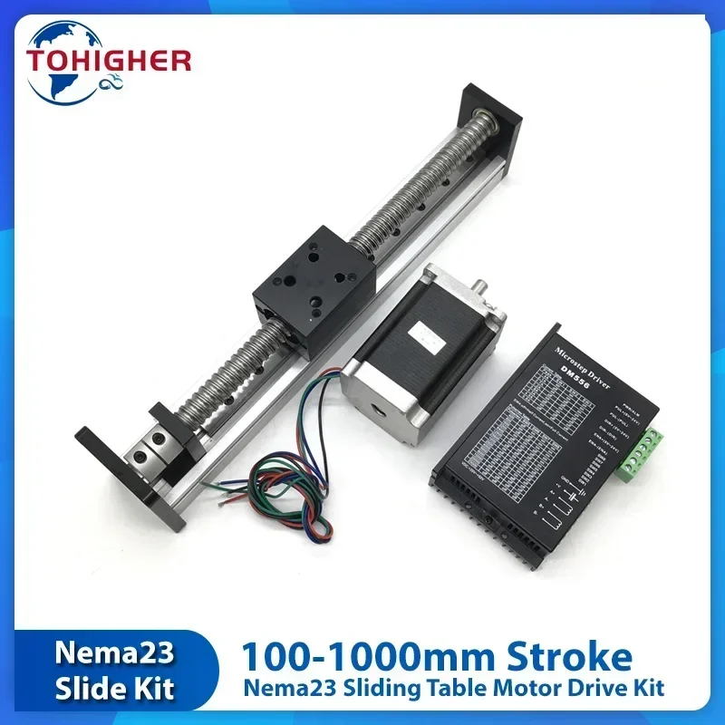 Nema23 Sliding Table Motor Drive Kit Linear Guide Rail Stage SFU1204/1605/1610 CNC Slide Motorized Ballscrew Linear Guide