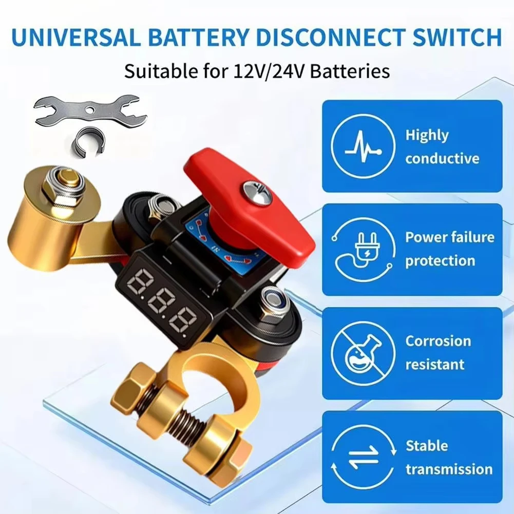 

Car Dual Voltage Battery Master Cut Off Switch 12V/24V Disconnect Automatic Circuit Breaker Anti-Power Off Leakage Protector