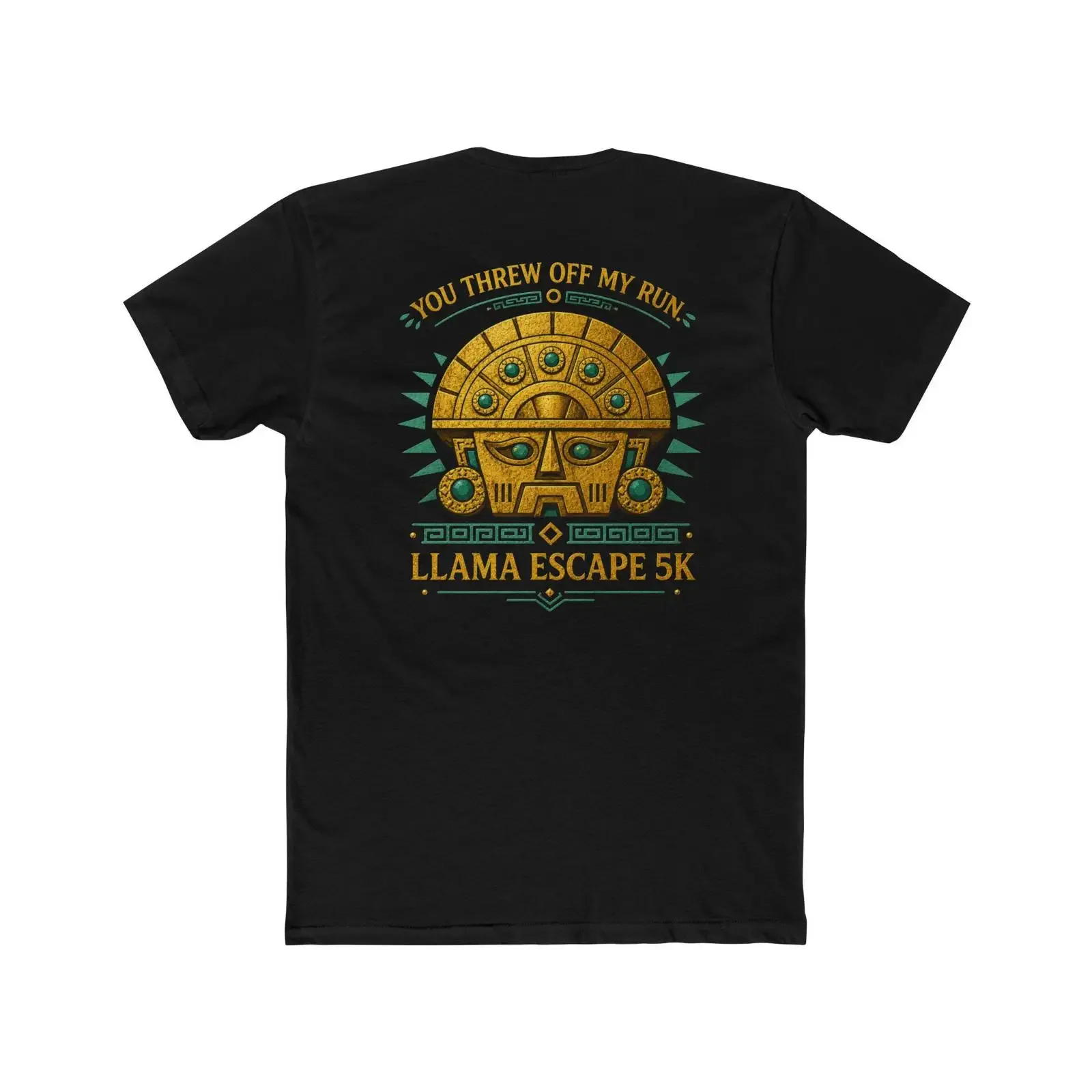 Llama Escape 5K Funny Running T Shirt Front Back Race Weekend Runner  vintage Washed Casual Slightly Comfortable Soft graphic