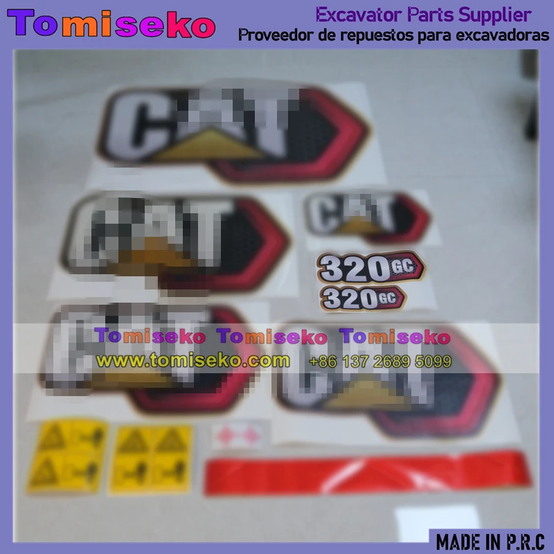 Full set Sticker Decals Kit Fits For Caterpillar CAT E320GC Excavator Sticker model designation Parts