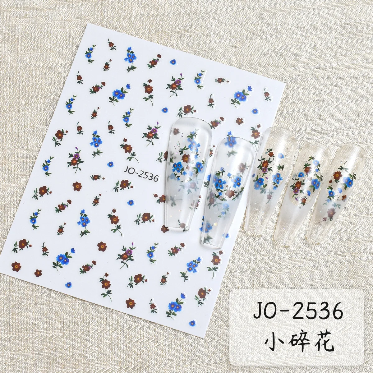 3d Nail Art Sliders Stickers Spring Candy Color Small Flowers Leaves Decals For Nails Manicures Tips Decorations