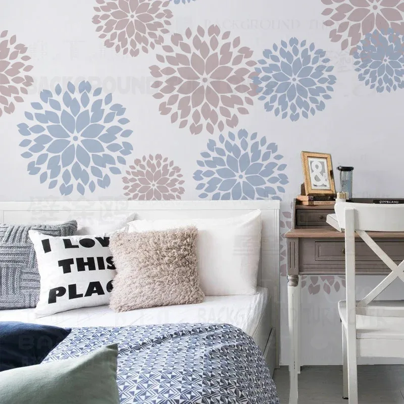 

Большие наклейки на стену с гортензией 40–80 см. Украсьте гостиную. Широкий лепестковый цветочный дизайн. Гипсовые ролики. Шпаклевы.