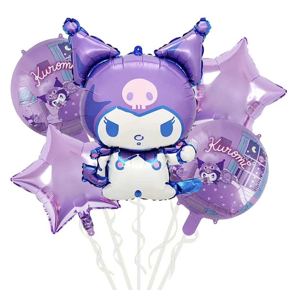 Sanrio Balloon Set Kawaii Kuromi Melody Cinnamoroll Cartoon Children's Toy Balloon Birthday Ornament Birthday Christmas Gifts