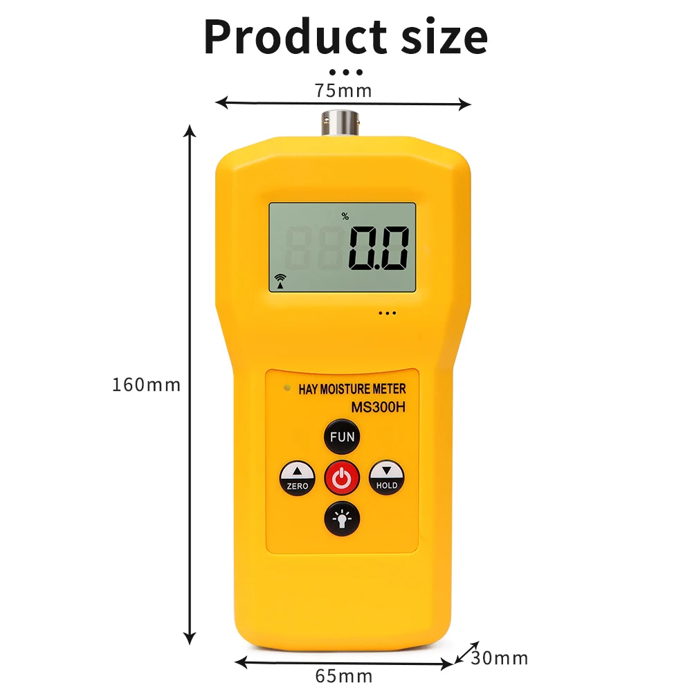 LCD 0-80% Moisture Tester Digital Hay Moisture Meter for Forage Green Grass Sheaf Blade of Straw Alfalfa Leymus Chinensis