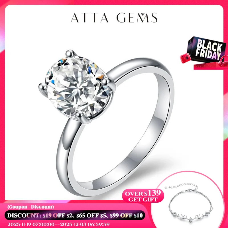 

ATTAGEMS Au585 Кольцо из желтого золота 14 карат овальной огранки 2,0 карата с муассанитом DVVS1 для женщин и мужчин Классические обручальные кольца ручной работы с сертификатом