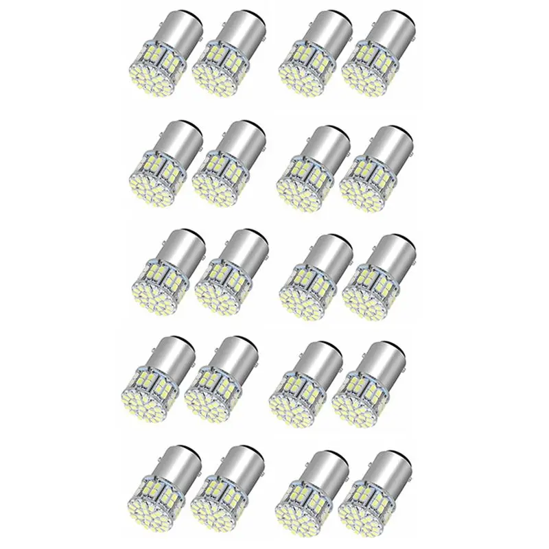 20Pcs 6000K White 1157 50SMD Tail Brake LED Lights Bulb BAY15D 12V-A08Q