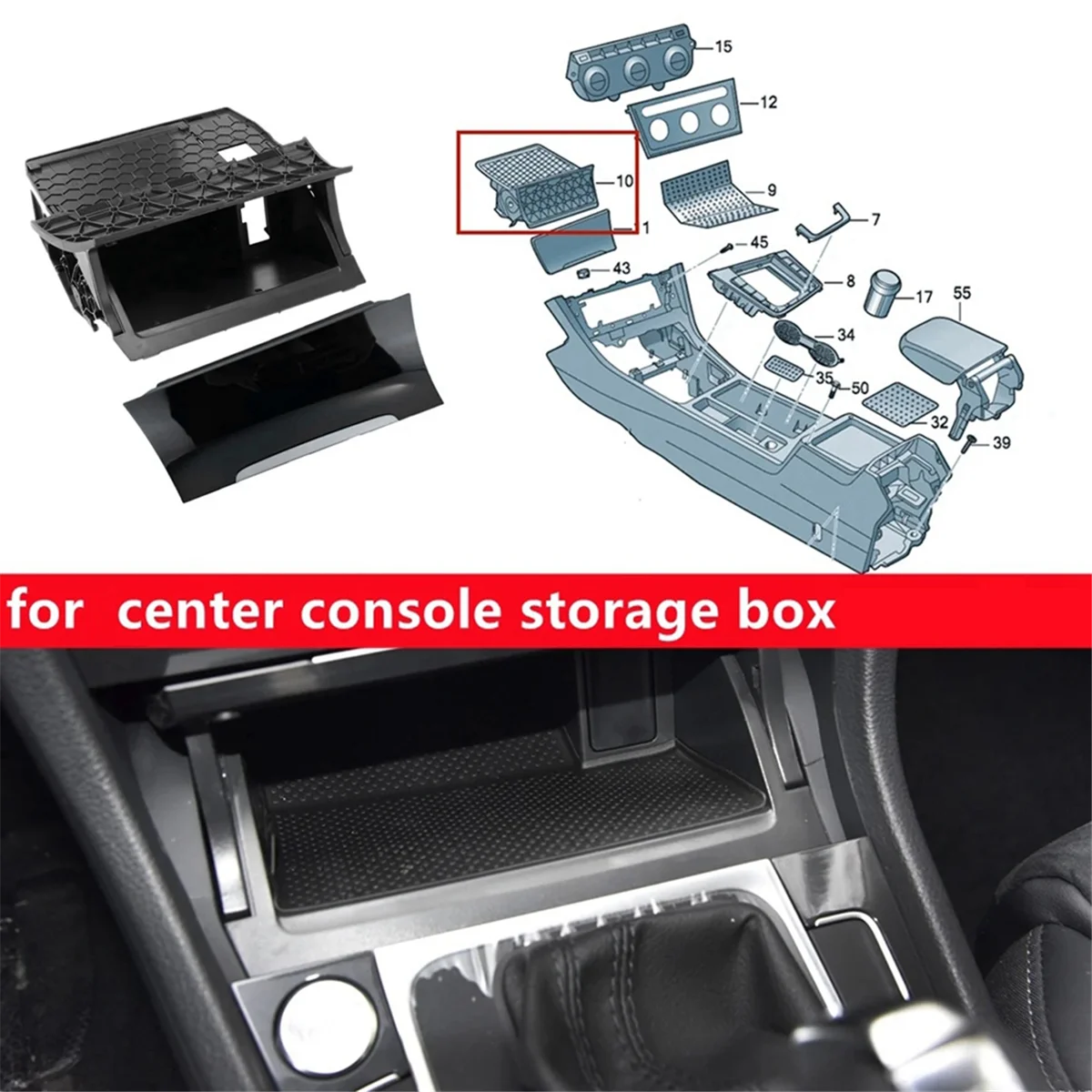 5GG857337 for VW Golf MK7 Car Interior Center Ashtray Trim Cover Storage Compartment Ashtray 5GG863391