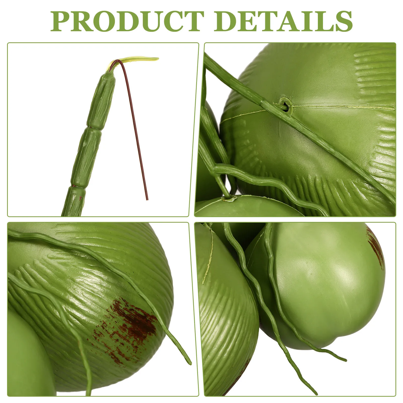 

Искусственный кокосовый плод (1 пучок), имитация тропического фрукта, кокосовое дерево, реквизит для фотосессий в стиле джунглей и Гавайев, декор для дома, стола, фермерского дома