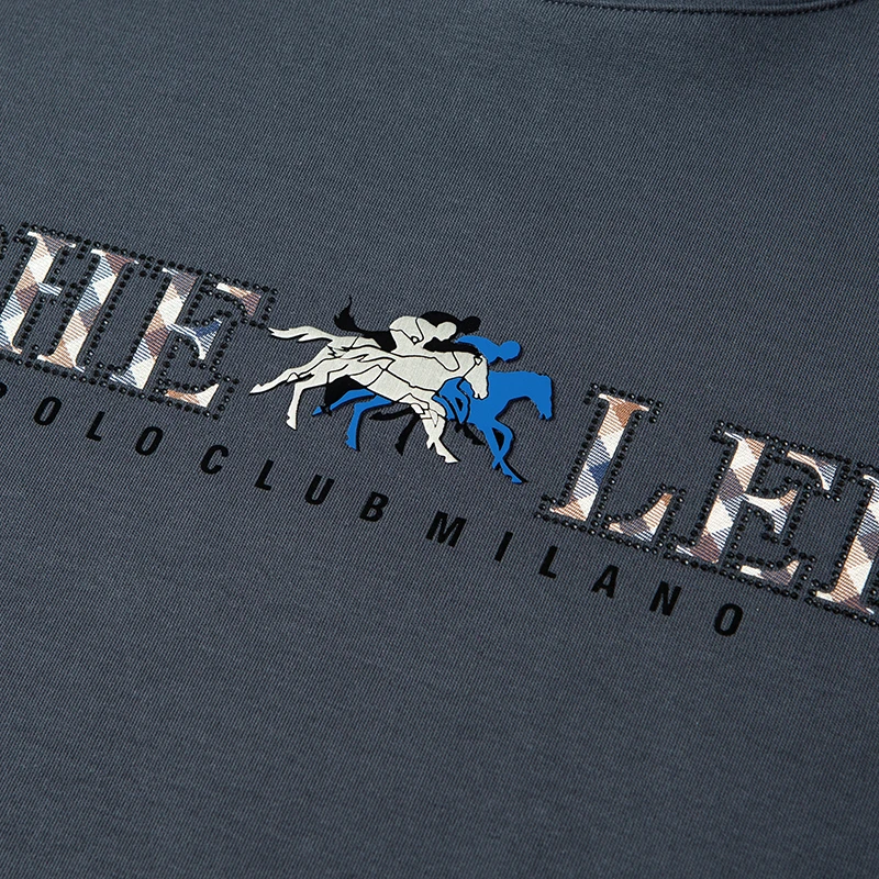 Man Original Design Autumn New Long-Sleeved Sweatshirt Round Neck Horse Stamp Korean-Style Tops T-Shirt Fashion Men's Clothing