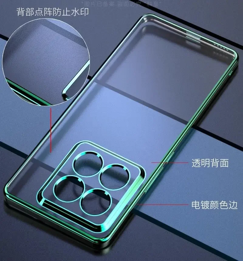 Für Xiaomi 14T Pro 15T 17T Pro POCO X7Pro Weiche Silikon Transparente Stoßfeste Hülle Für Xiaomi 13T Galvanisierter Rahmen TPU Cover – Detail 8