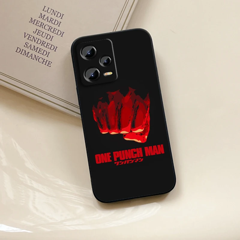 One Anime Punch Man For Xiaomi Redmi Note 13 12R 12 12S Turbo 11 11T 11S 10 10S Pro Plus 5G Black Cover Phone Case