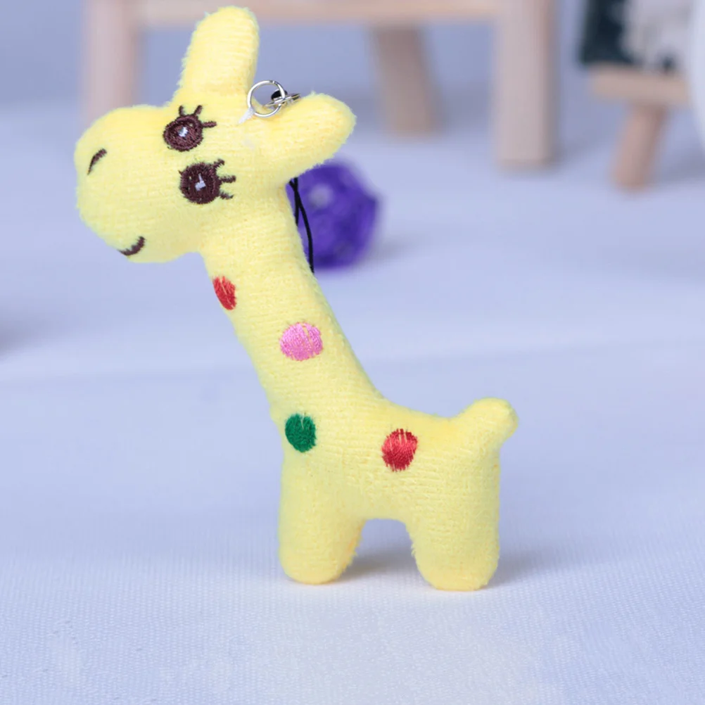 

6Pcs Mini Deer Animal Pendants Keychain Random Color Exquisite Decor Hanging Car Mirror Backpack Handbag Party Wedding