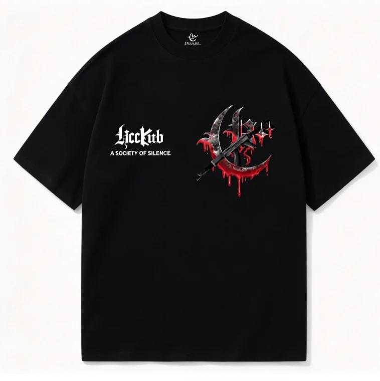 2026 new Best-Seller Trending Dark Crescent Moon Gothic Text Graphic Short Sleeve tee Streetwear Enthusiasts Daily Wear Item