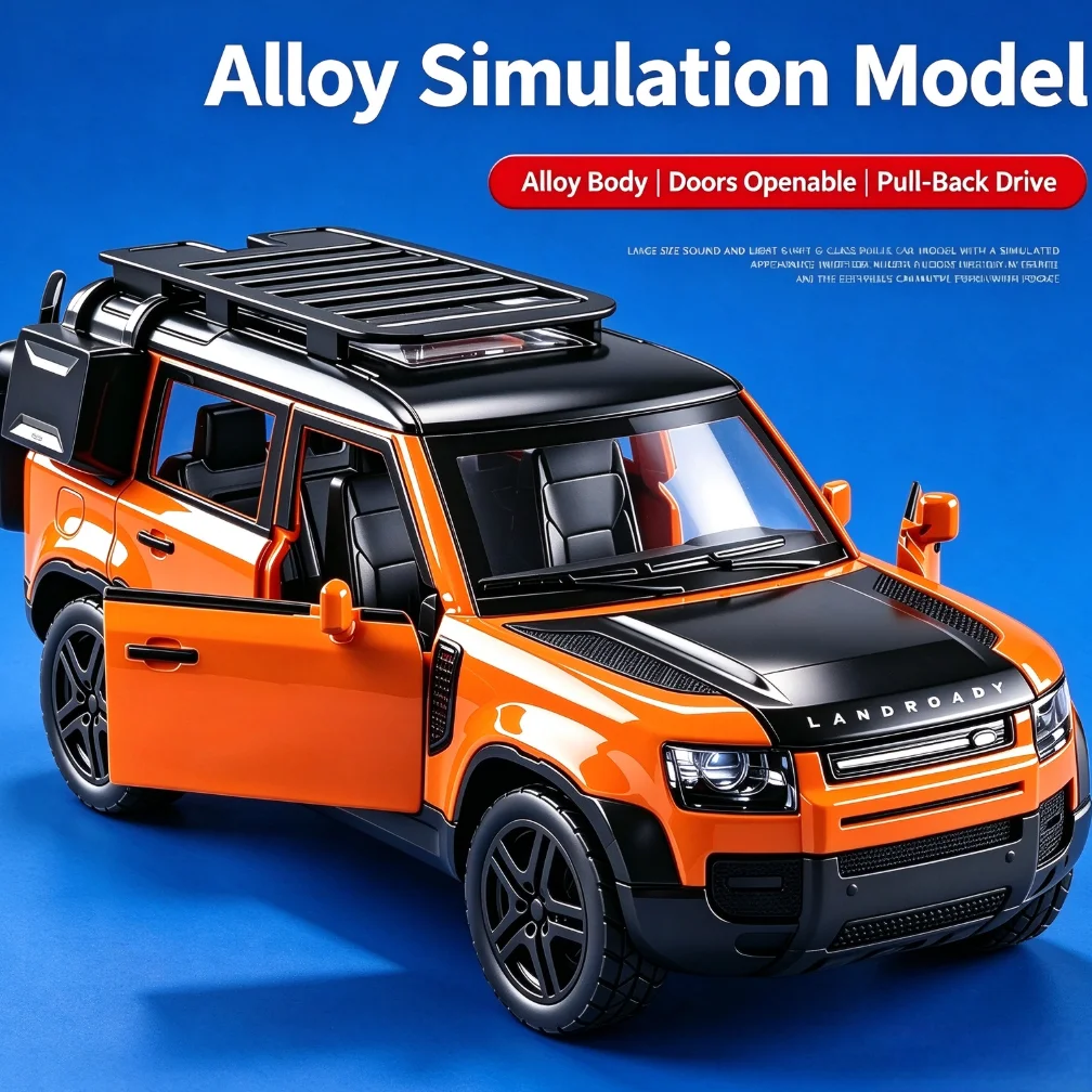 New 1:36 Trail Master Classic SUV Alloy Car Model Pull Back Diecast Offroad Vehicle Openable Doors Car Ornament Birthday Gift