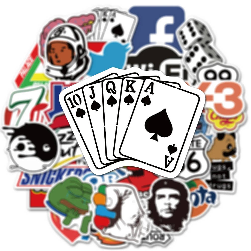 10/30/50/100pcs Classic Cool Fashion Brand Logo Adesivi Graffiti impermeabili FAI DA TE Skateboard Bagagli Telefono Cartoon Decalcomanie Imballaggio