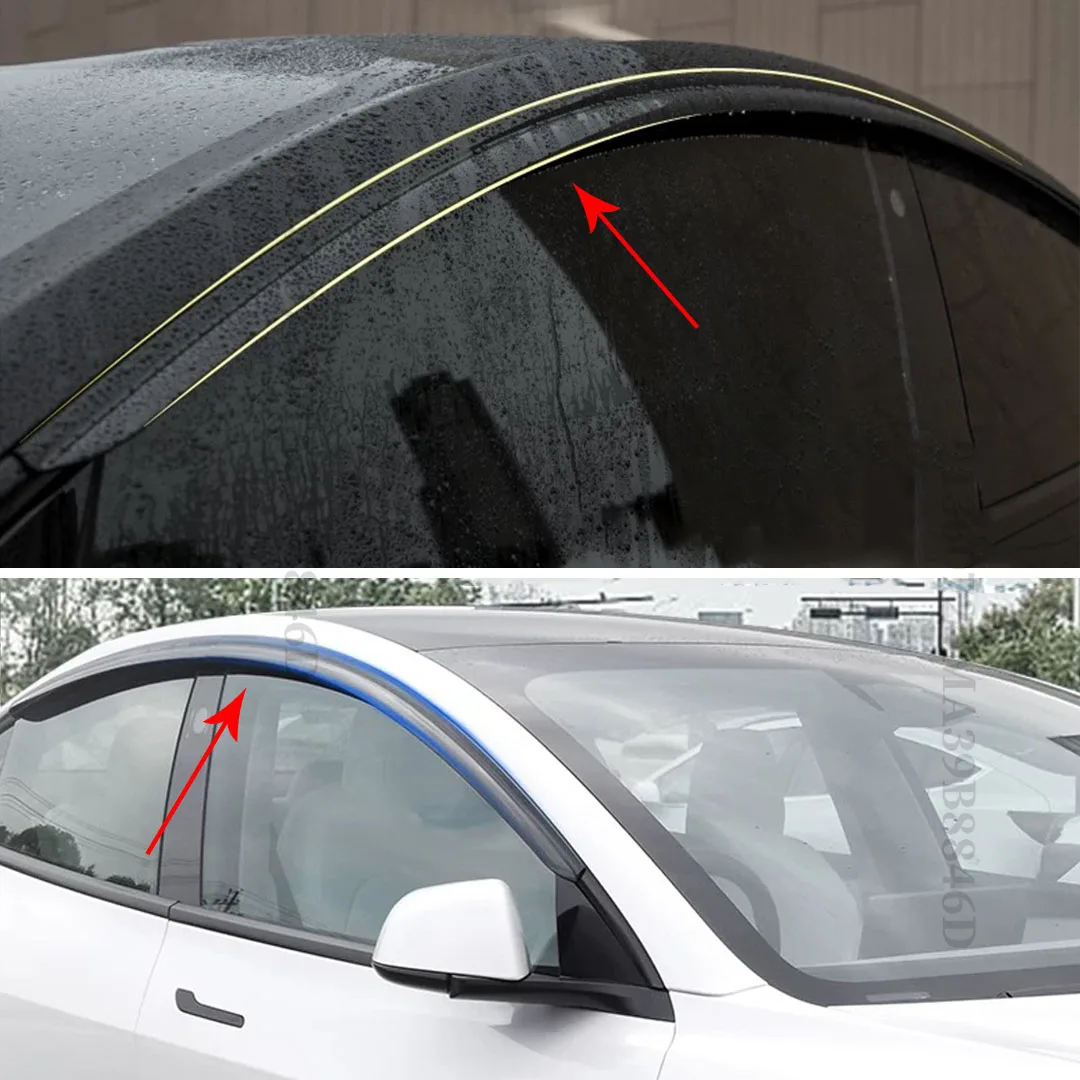 4PCS Window Visors Shade Wind Deflector Rain Guard Brow Tuning Styling Modification Wide Body Kit For Tesla Model Y 2019-2023