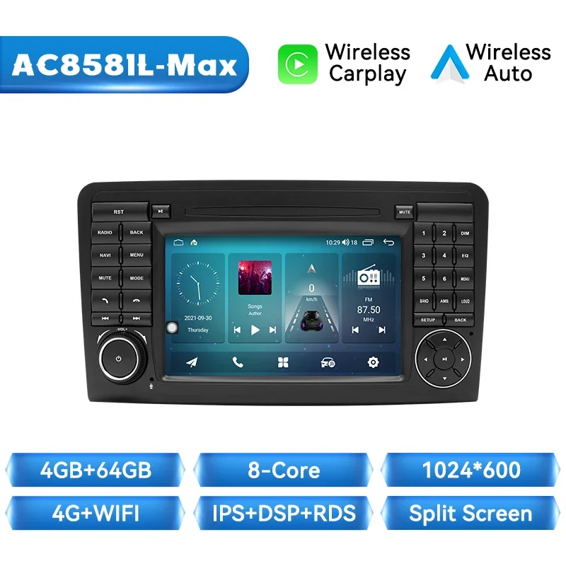 Xonrich Auto Radio Voor Mercedes Benz M-Klasse W164 Gl-Klasse X164 Ml Gl Draadloze Carplay Android Auto Navigatie No 2 Din Dvd