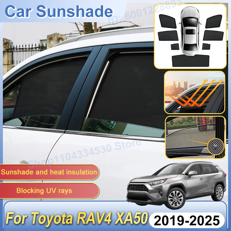 

Car Magnetic Mesh Sunshade For Toyota RAV4 2025 Accessorie XA50 2019~2024 Sunscreen Window Windshield Sun Shade Visor Auto Parts