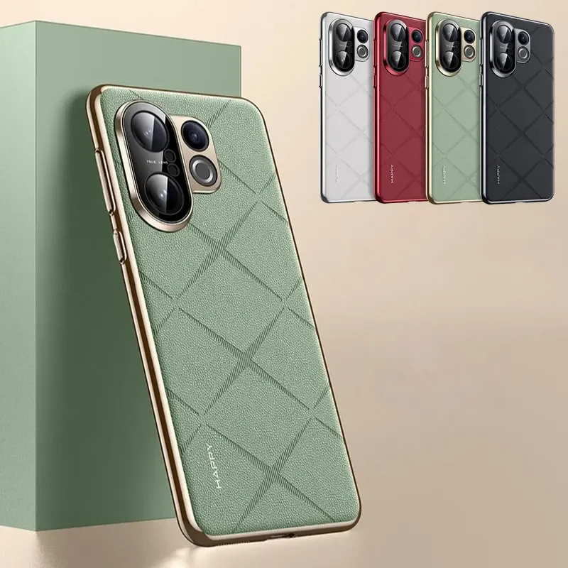 

Роскошный кожаный чехол для телефона VIVO X200 FE с покрытием объектива камеры, жесткий чехол с жесткой задней крышкой для VIVO S30 Pro mini