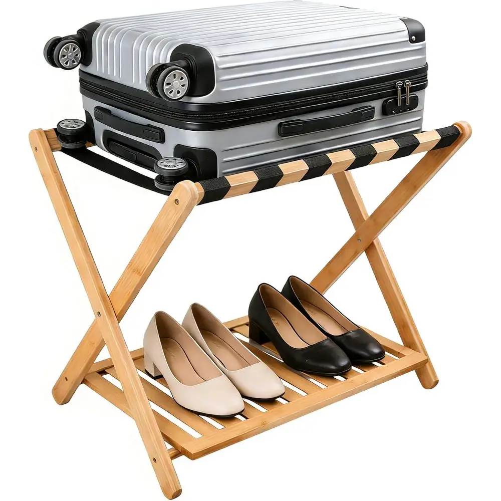 

Прочная подставка для чемоданов с полкой для хранения для дома и гостиничных номеров