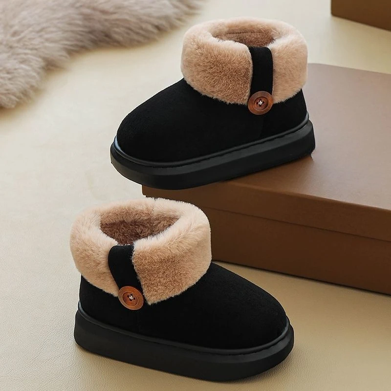 

Kids Winter Snow Boots Fleece Lined Waterproof Thermal Insulated Thickened Outdoor Girls Cotton Shoes