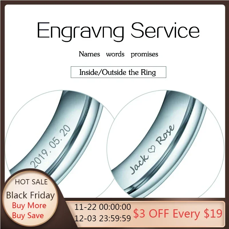 Monkton Engraving Fee for Ring Custom Laser Engraving Services Extra Cost for Record Ring , Don't Include The Ring