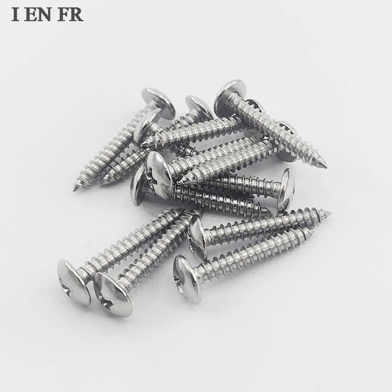 5 a 50 Uds M2.2 M2.9 M3.5 M3.9 M4.2 M4.8 M5.5 M6.3 304 Acero inoxidable JISB1122T Phillips Truss tornillo de madera autorroscante de cabeza grande