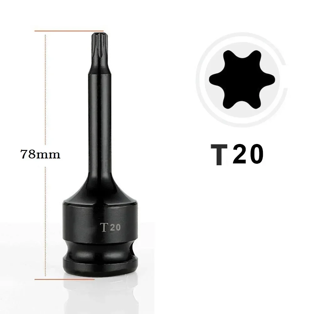 

1pc Torx Screwdrivers Bits 1 2inch Drive Sockets Adapter Tools T20 T25 T27 T30 T35 T40 T45 T50 T55 T60 T70 T80 T100