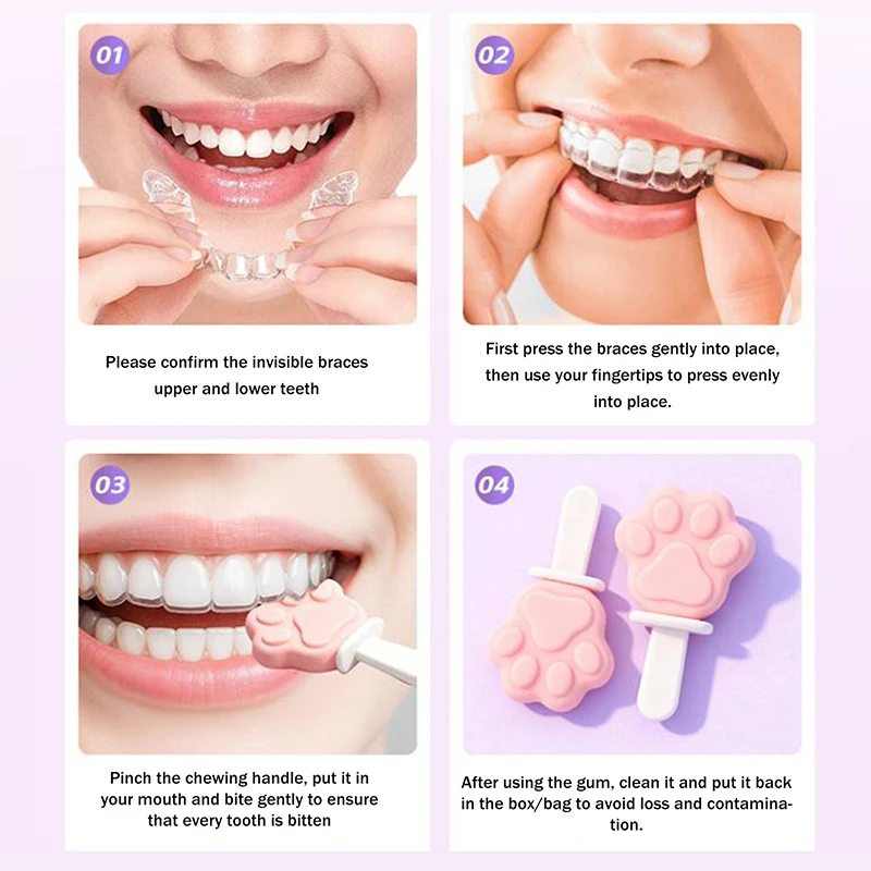 New Cat Paw Shape Dental Aligner Chewies For  Aligner Retainer Chewies Silicone Teeth Stick Bite Tooth Chew Aligner Dental