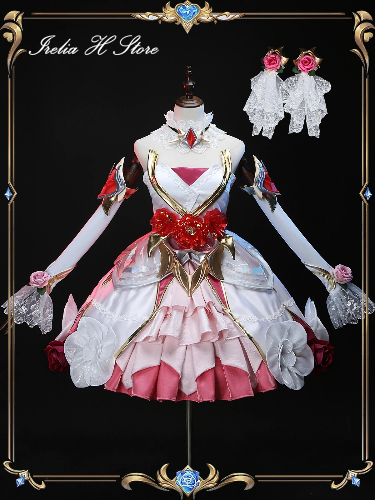 Irelia H Store Gwen from LOL Crystal Rose Gwen Cosplay Costume game Dress female Halloween Costumes