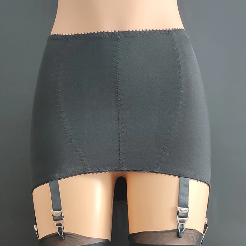 Women Vintage Girdle Garter Belt with 6 Straps Sexy Metal Clips Suspender Belt for Thigh High Stockings Fetish Lingerie S-3XL