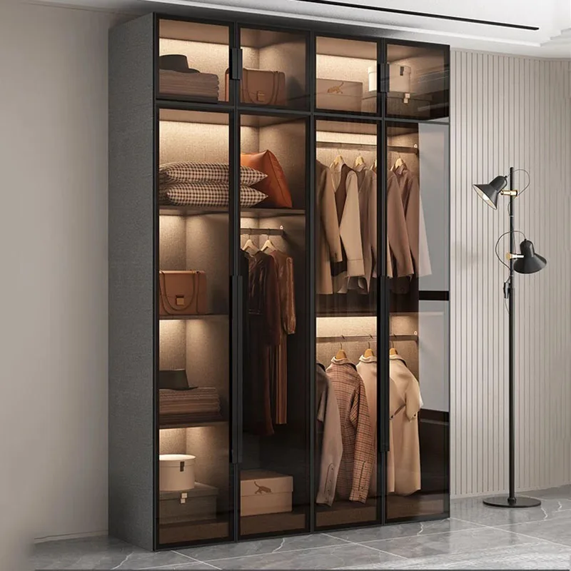 Modern Wooden Closet Storage Partitions Organizer Bedroom Clothes Cupboard Wardrobe Drawers Guarda Roupa Lounge Suite Furniture