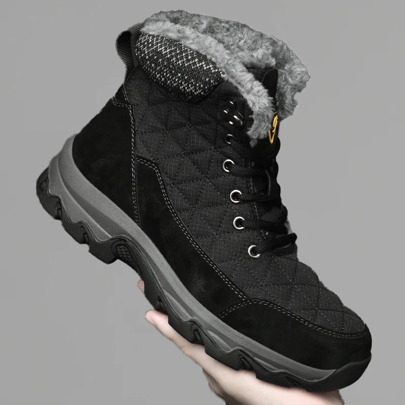 Warm Waterproof Winter Men Snow Boots Non Slip Outdoor Man Boots Plus Size 38-47 Bota Masculina Men Shoes With Fur