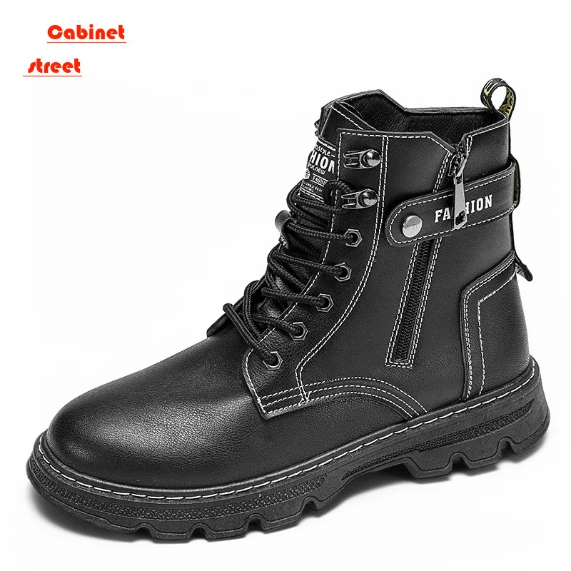 Men's High Top Casual Boots Autumn And Winter Outdoor Anti Slip Comfort Workwear Boots Fashion Versatile Trendy Boots Men's Shoe