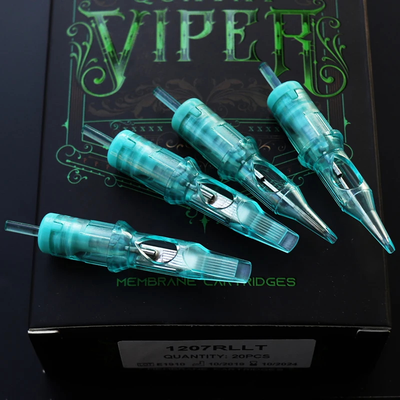 QUATAT Tattoo Cartridge Needles Viper Pattern Disposable Sterile Safe Tattoo Needles for Cartridge Machine Handles Wormhole RL