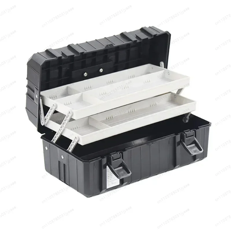 Hot Sale Three Layer Plastic Foldable Toolbox Household Maintenance Electrician Tool Multi-functional Box Storage Case