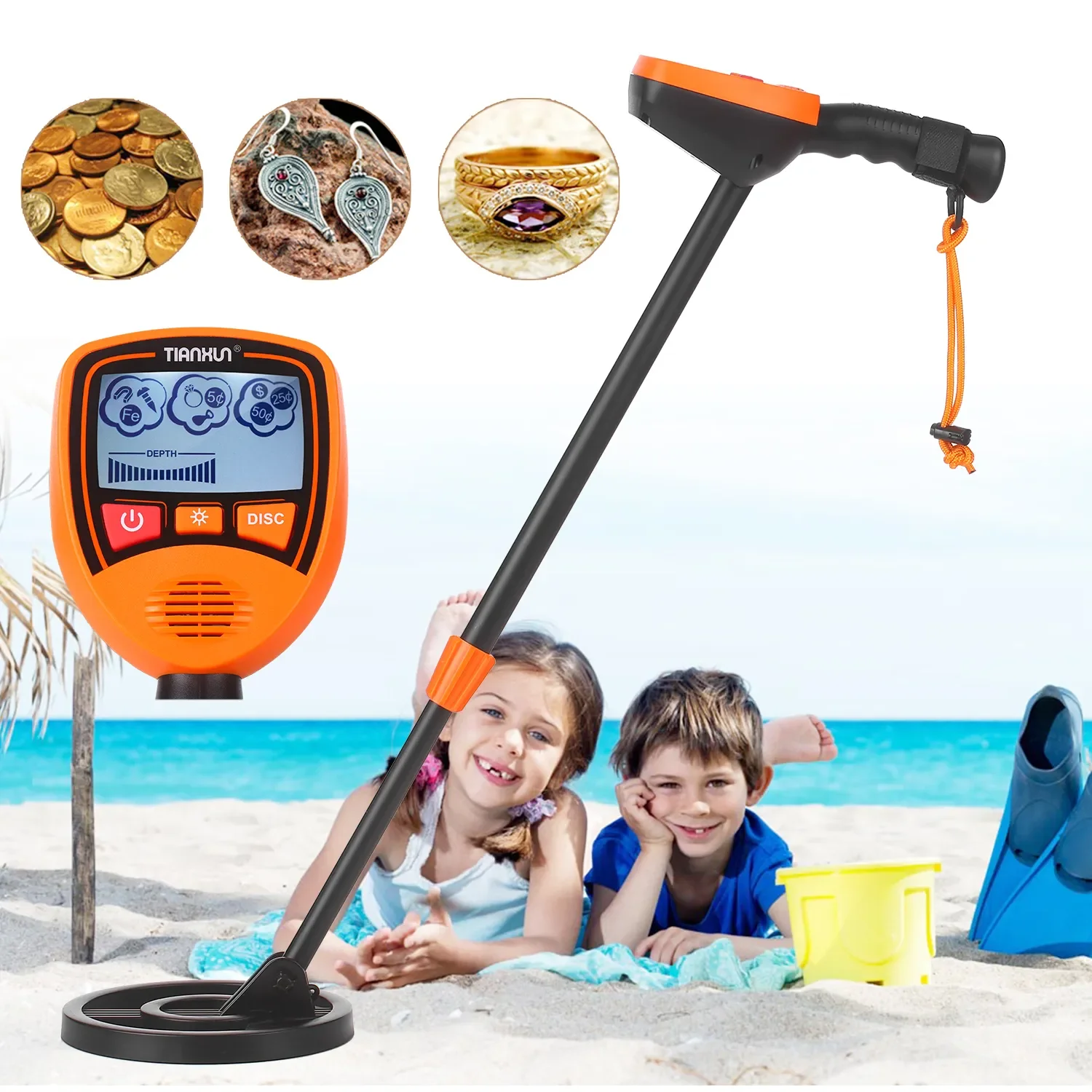 Kids Metal Detector Gift Treasure Gold Detector Handheld Easy Operation Outdoor Entertainment Toys Digging Tool