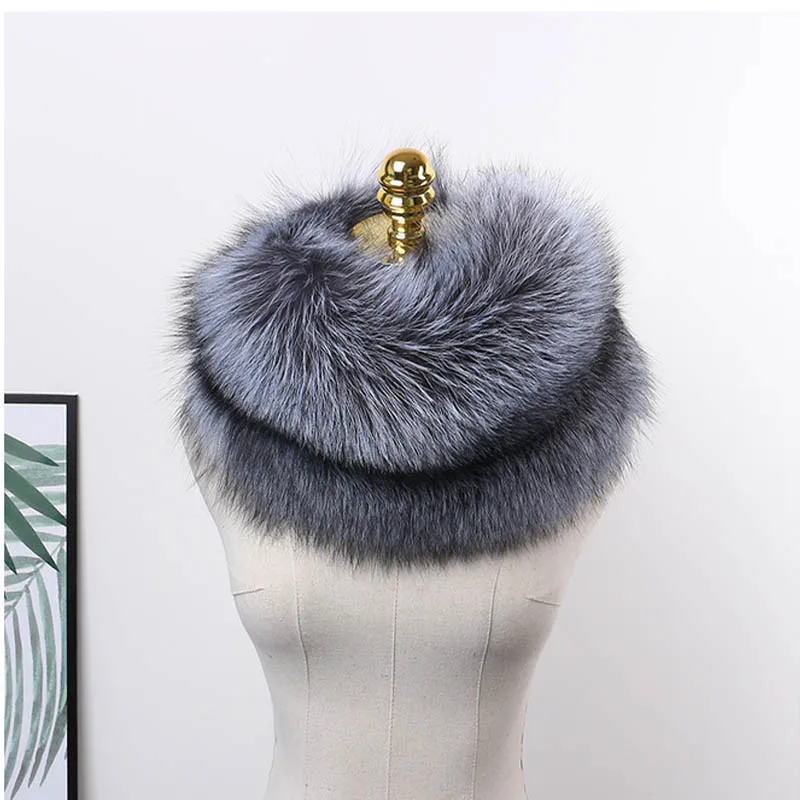 2022  Luxury Genuine Fox Fur Scarf Real Fox Skin Scarf Big Size Natural Fox Fur Shawl Winter Women  Party Free Shipping