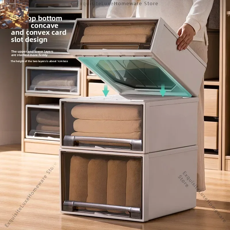 

Wardrobe drawer storage box oversized household clothingdrawer storage box clothes free installation and sorting storage cabinet