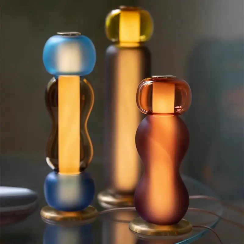 

Advanced and warm bedroom atmosphere desk lamp modern and simple bedside lamp French cream style drift bottle desk lamp