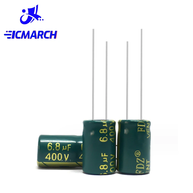 

10PCS 400V 6.8UF Electrolytic Capacitor 400V6.8UF 8x12mm Low ESR Aluminum Electrolytic Capacitor 6.8UF 400V