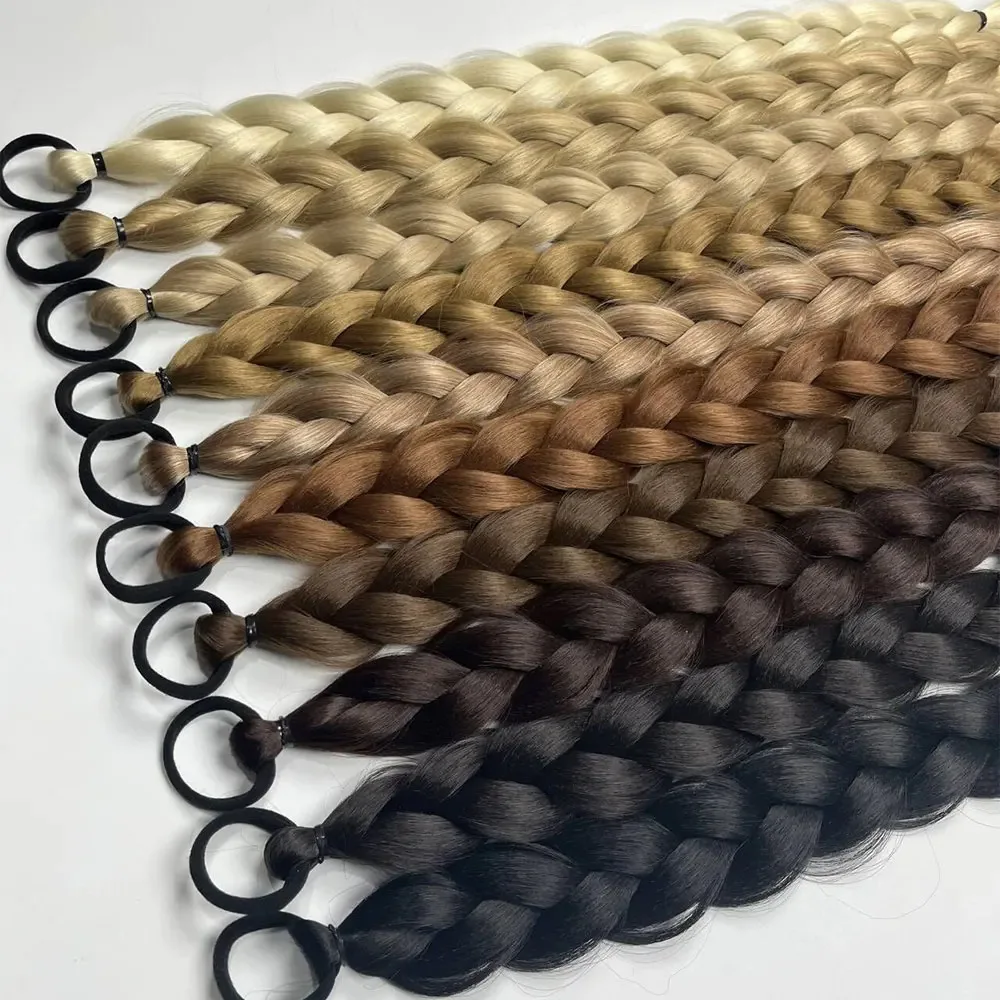 Synthetic 24inch hair extension wig ponytail with hair extensions Long Braided Ponytail Hair Accessories Christmas image 4
