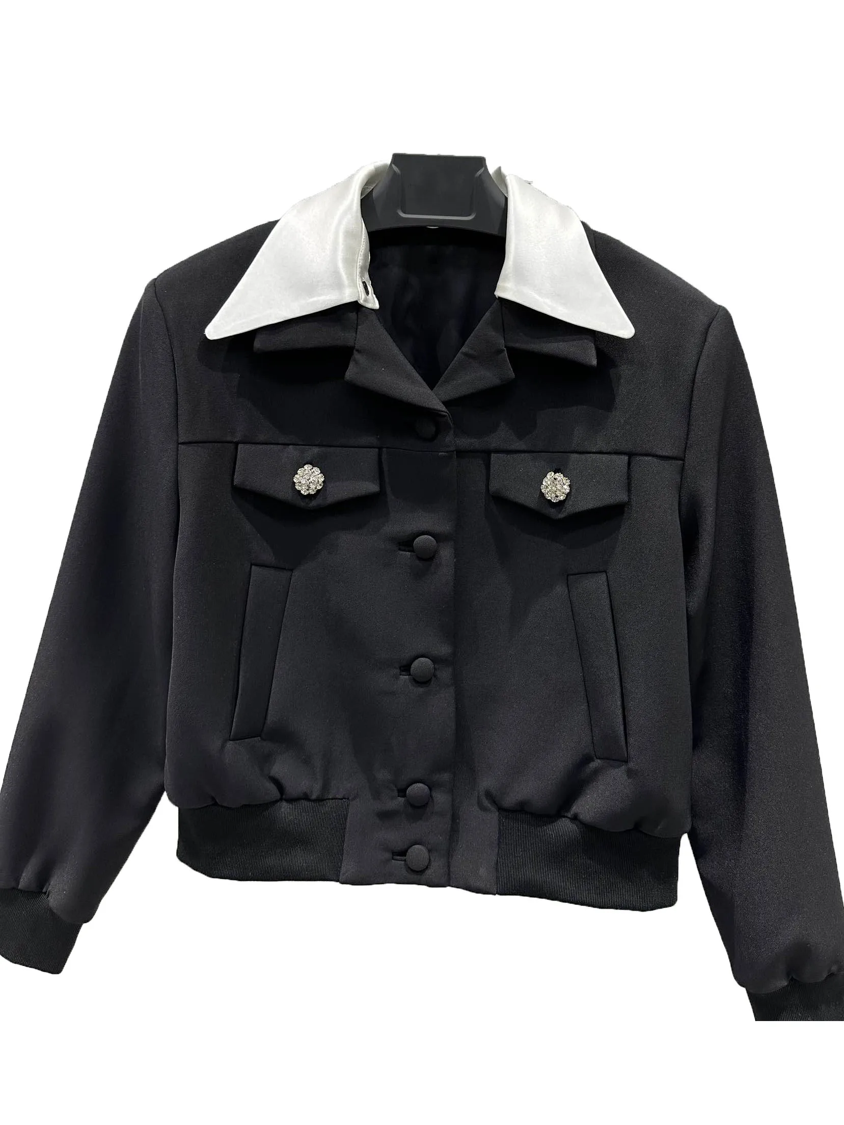 

Короткая хлопковая куртка с отворотом, однотонная Свободная куртка с меховым воротником, съемный дизайн, теплый и удобный стиль, новинка зимы 2023, 1207