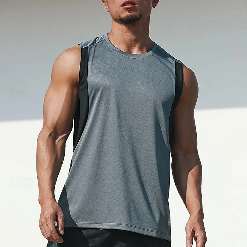 

Summer Quick Dry Breathable Men's Tank Tops Fashion Gym T-shirt Casual Comfortable Man Sleeveless Shirt Outdoor Run Fitness Vest