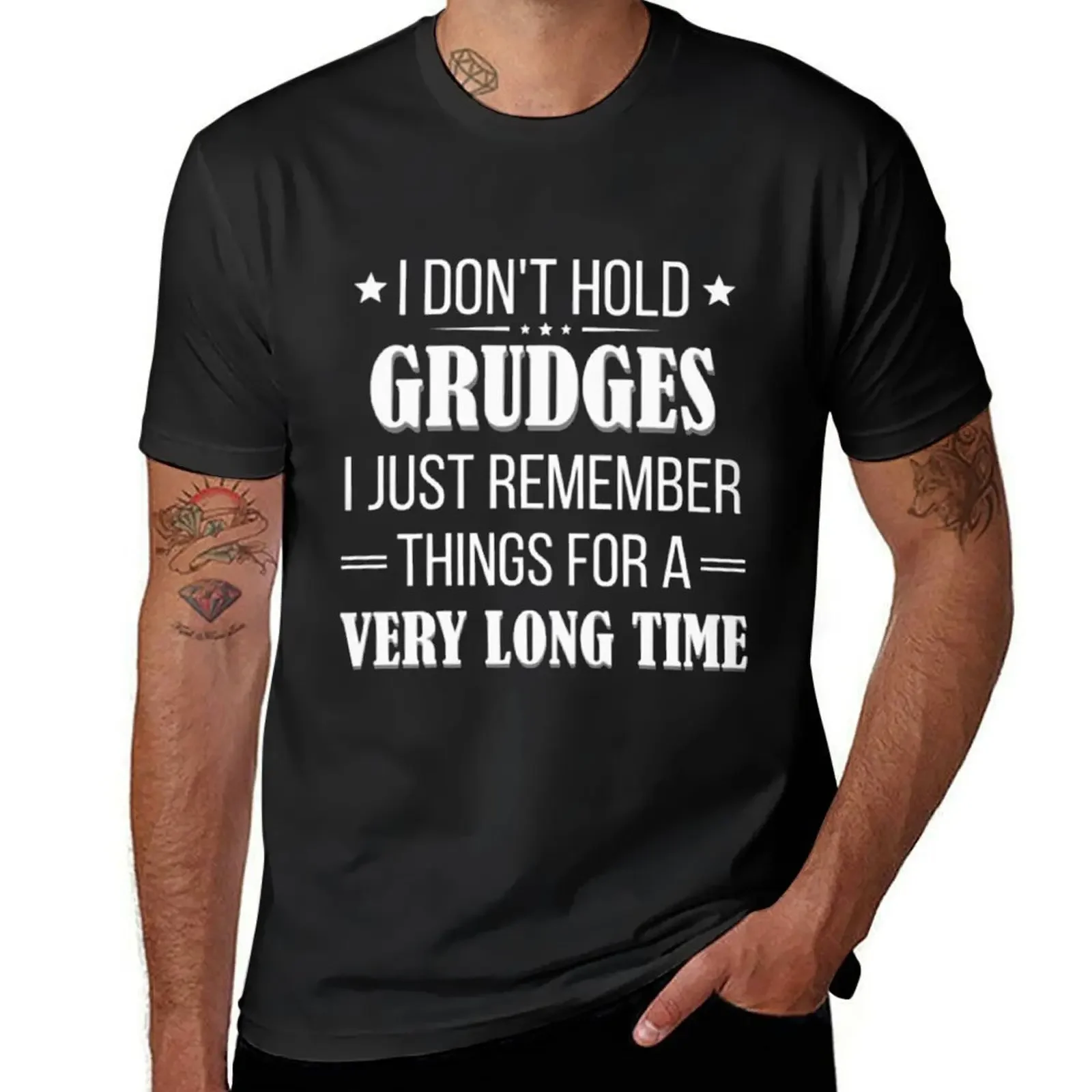 I Don't Hold Grudges T-Shirt anime stuff graphic tee shirt Men's t shirts